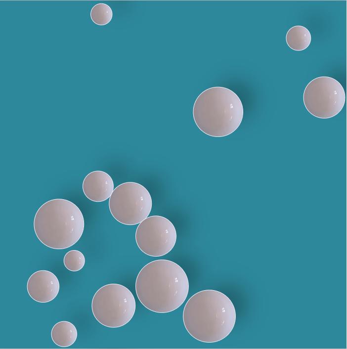 Ceramic plates drifting and colliding on the Clinamen web sketch canvas.